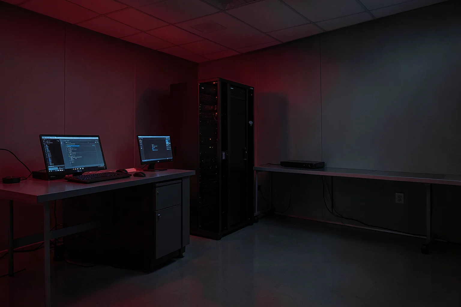 Security laboratory showing application, infrastructure and investigation workstations.